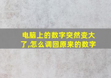 电脑上的数字突然变大了,怎么调回原来的数字