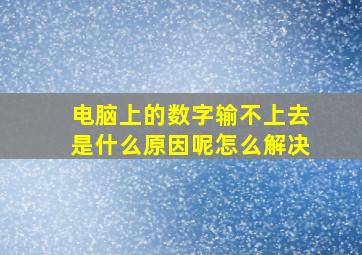 电脑上的数字输不上去是什么原因呢怎么解决