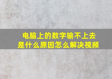 电脑上的数字输不上去是什么原因怎么解决视频