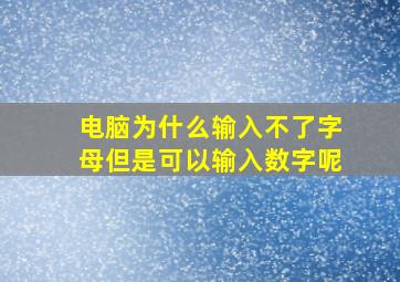 电脑为什么输入不了字母但是可以输入数字呢