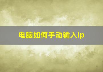 电脑如何手动输入ip