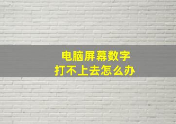 电脑屏幕数字打不上去怎么办