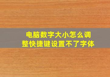 电脑数字大小怎么调整快捷键设置不了字体