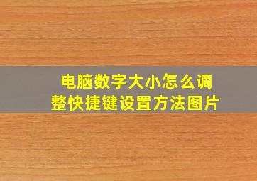 电脑数字大小怎么调整快捷键设置方法图片