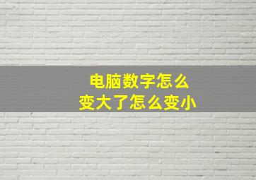 电脑数字怎么变大了怎么变小