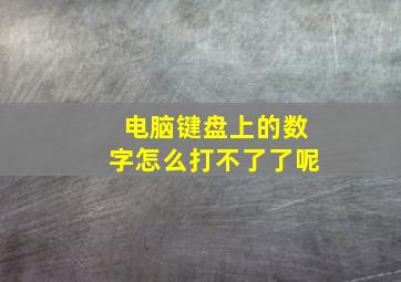 电脑键盘上的数字怎么打不了了呢