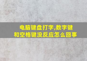 电脑键盘打字,数字键和空格键没反应怎么回事