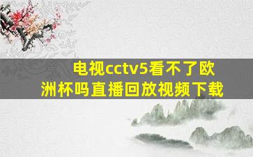 电视cctv5看不了欧洲杯吗直播回放视频下载