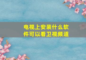 电视上安装什么软件可以看卫视频道