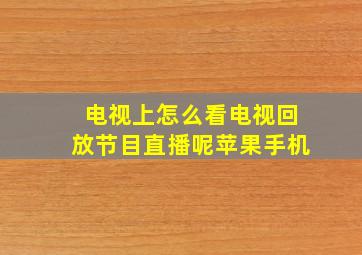 电视上怎么看电视回放节目直播呢苹果手机