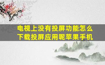 电视上没有投屏功能怎么下载投屏应用呢苹果手机