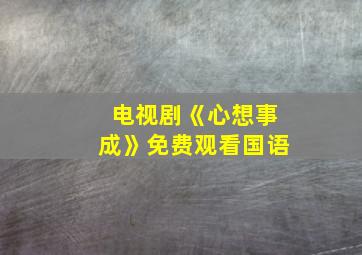 电视剧《心想事成》免费观看国语