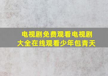 电视剧免费观看电视剧大全在线观看少年包青天