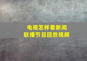 电视怎样看新闻联播节目回放视频