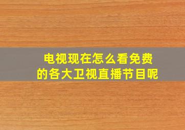 电视现在怎么看免费的各大卫视直播节目呢