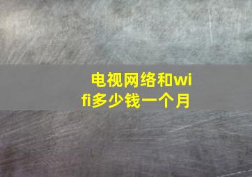 电视网络和wifi多少钱一个月