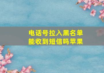 电话号拉入黑名单能收到短信吗苹果