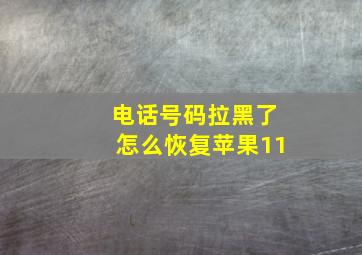 电话号码拉黑了怎么恢复苹果11