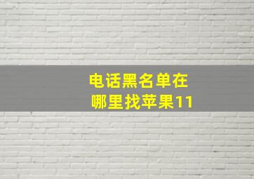 电话黑名单在哪里找苹果11