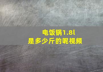 电饭锅1.8l是多少斤的呢视频