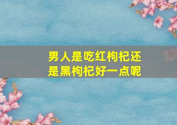 男人是吃红枸杞还是黑枸杞好一点呢