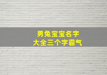 男兔宝宝名字大全三个字霸气