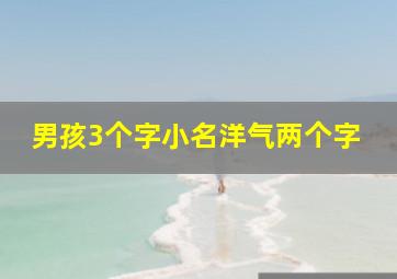 男孩3个字小名洋气两个字