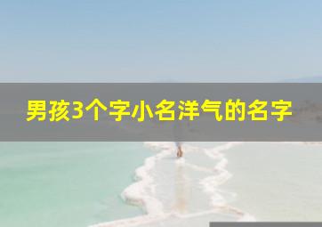 男孩3个字小名洋气的名字