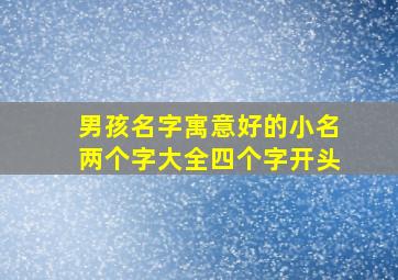 男孩名字寓意好的小名两个字大全四个字开头