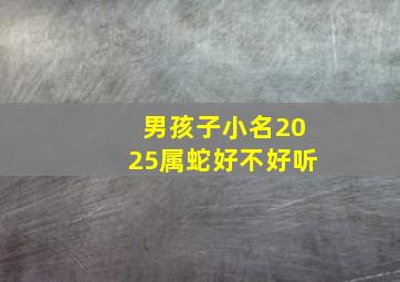 男孩子小名2025属蛇好不好听