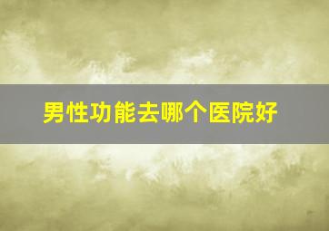 男性功能去哪个医院好