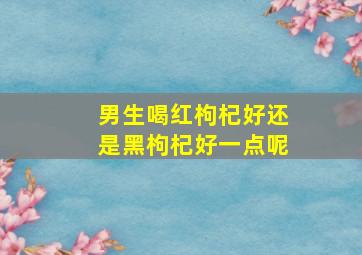 男生喝红枸杞好还是黑枸杞好一点呢