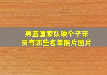 男篮国家队矮个子球员有哪些名单照片图片