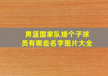 男篮国家队矮个子球员有哪些名字图片大全