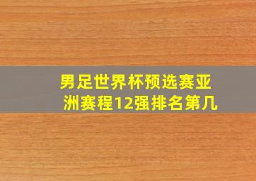 男足世界杯预选赛亚洲赛程12强排名第几