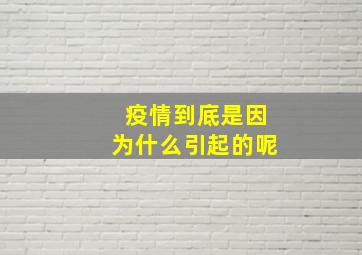 疫情到底是因为什么引起的呢