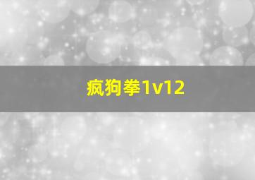 疯狗拳1v12