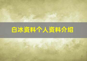 白冰资料个人资料介绍