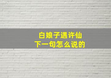 白娘子遇许仙下一句怎么说的