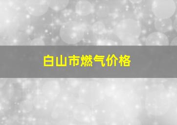 白山市燃气价格