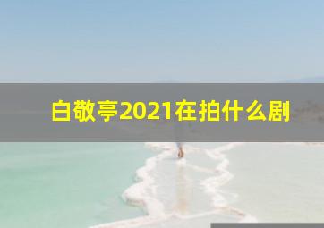 白敬亭2021在拍什么剧