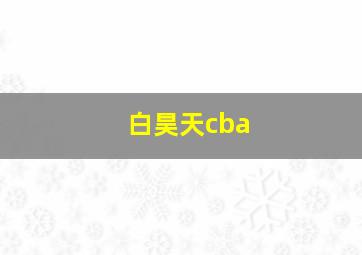 白昊天cba