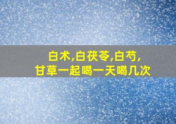 白术,白茯苓,白芍,甘草一起喝一天喝几次