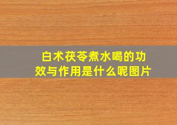 白术茯苓煮水喝的功效与作用是什么呢图片