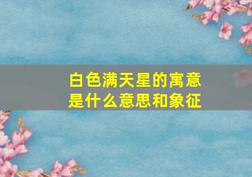 白色满天星的寓意是什么意思和象征