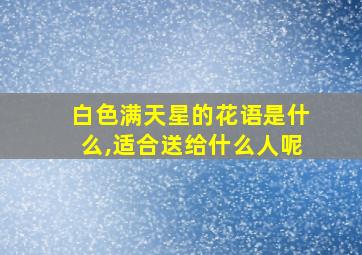 白色满天星的花语是什么,适合送给什么人呢