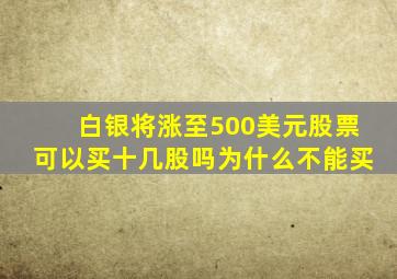 白银将涨至500美元股票可以买十几股吗为什么不能买