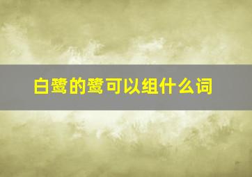 白鹭的鹭可以组什么词