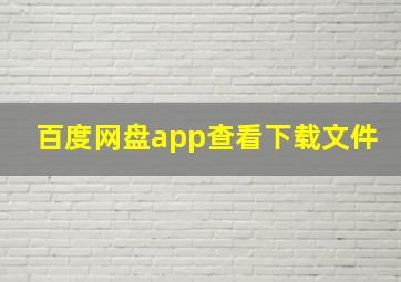 百度网盘app查看下载文件