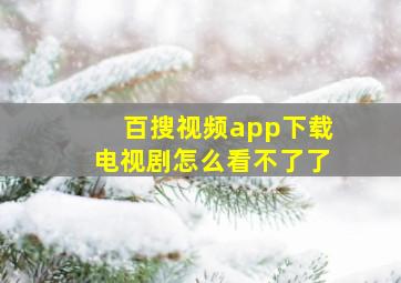 百搜视频app下载电视剧怎么看不了了